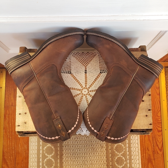 🌟SEE NEW LISTING🌟🌸💕Ariat Unbridled Roper •Ranchero Leather Cowgirl Boot• - Picture 4 of 16